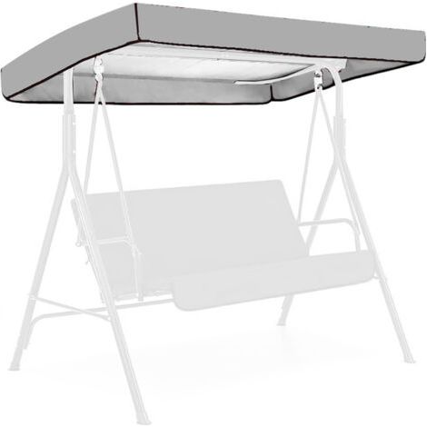 Balançoire 3 places, imperméable, polyester argenté, style décontracté et contemporain, 191 x 120 x 23 cm (1/5)