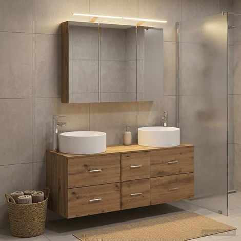 vidaXL Bathroom Furniture Set 4 pcs Artisan Oak 100 x 14.5 x 70 cm (1/5)