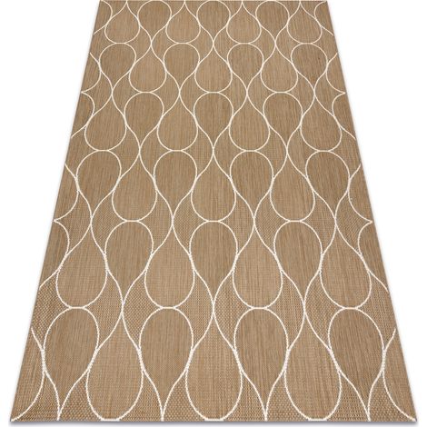 FLAT 49379265 Tapis sisal Gotas - couleur paille beige naturel, ficelle beige 140x200 cm