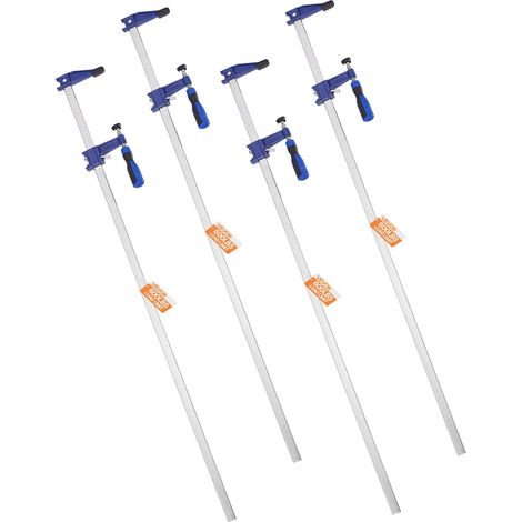 Serre-joints en acier et fonte 4 pièces 91,4 cm ouverture, verrouillables, charge 272 kg, profondeur 63,5 mm travail bois métal (1/5)