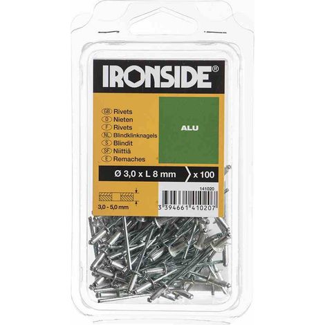 Blindnieten 3,0/8 mm Aluminium, Verpackungsinhalt 100 Stück