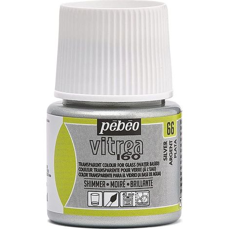 Peinture pour verre - PEBEO - V160 - 45 ml - Argent moiré - Effet moiré (1/4)