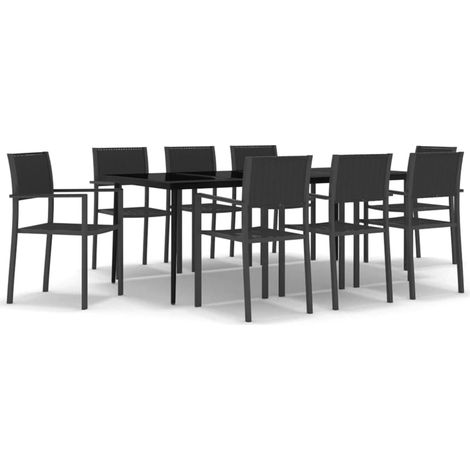 Maison Exclusive - Set da Pranzo da Giardino 9 pz Nero (1/5)