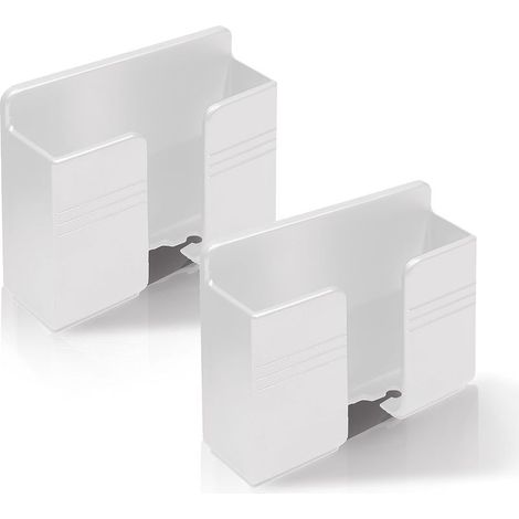 Lot de 2 supports muraux pour téléphone, support mural pour téléphone, support de bureau universel avec bandes adhésives, blanc (1/5)