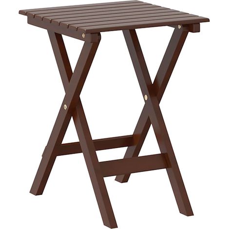 Table de jardin Table d’appoint pliable marron bois de peuplier massif (1/5)