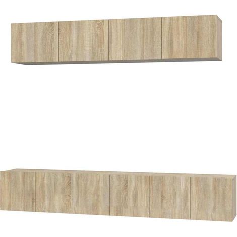 Maison Exclusive - 5-tlg. TV-Schrank-Set Sonoma-Eiche Holzwerksto (1/5)