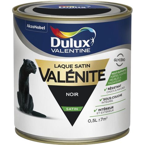 Peinture Laque Valénite Satin Noir 0,5 L - Dulux Valentine