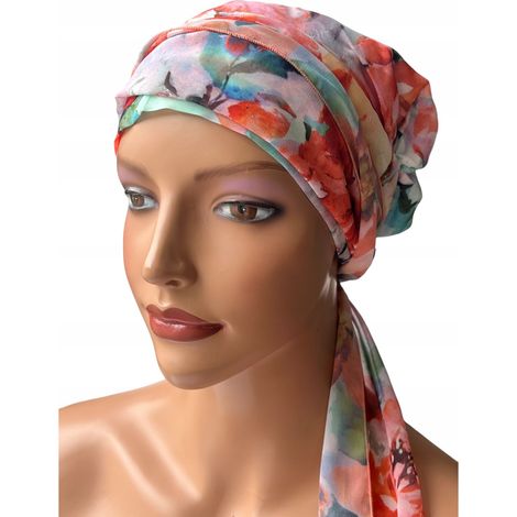 Pañuelo/turbante Maja 8 para mujer, cómodo y elegante, también para después de la quimioterapia. (1/5)