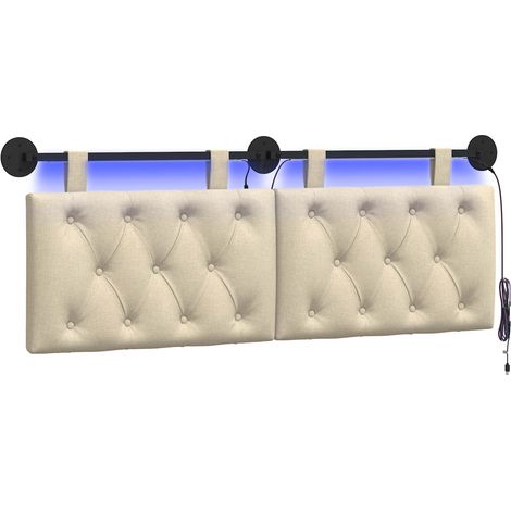 Maison Exclusive - Testiera sospesa Con luce LED Crema Tessuto (1/5)