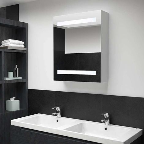vidaXL Mueble de baño con espejo LED 50x13,5x60 cm (1/4)