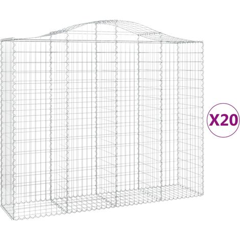 Maison Exclusive - Paniers à gabions arqués 20 pcs 200x50x160/180 cm Fer galvanisé
