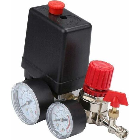 Régulateur De Pression Compresseur Air Avec Manomètre Soupape Commande Pressostat (1/4)