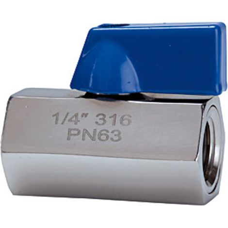 Riegler Mini-Kugelhahn, Edelstahl 1.4401, IG/IG, G 3/8, DN 10 (1/3)