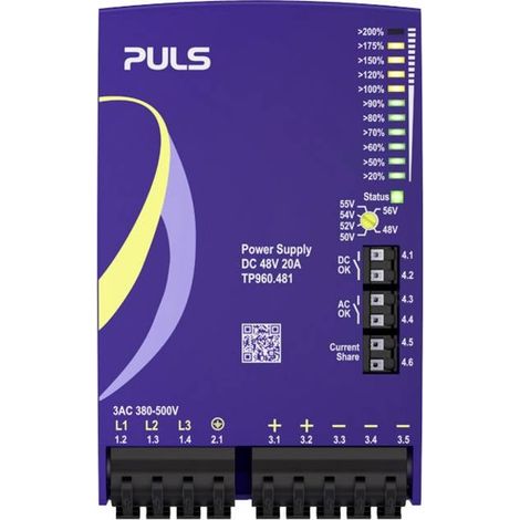 PULS TP960.481 Alimentatore per guida DIN 48 V/DC 20 A 960 W Num. uscite:1 x Contenuto 1 pz. (1/3)