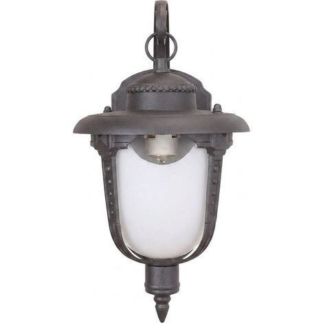 Lampada da Parete Esterno Lanterna IP55 E27 Vintage in Ferro Battuto da Muro grigio (1/5)