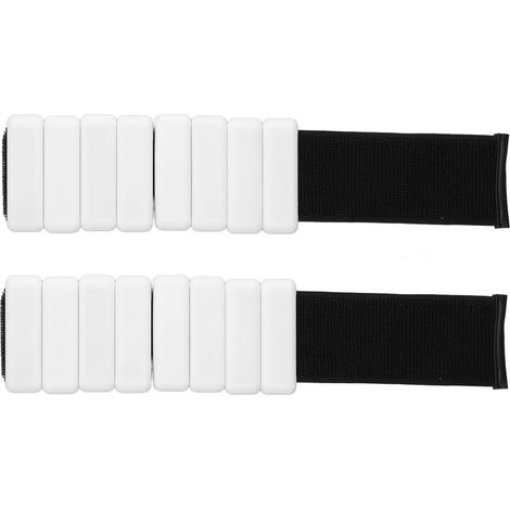 2 Pièces Poids de Poignet 2 LB Blanc, Couverture en Silicone Anti-transpiration, Poids Ajustables pour Yoga, Fitness et Course (1/5)