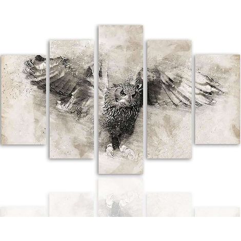 Tableau hibou en vol 1 - 100 x 70 cm (1/5)