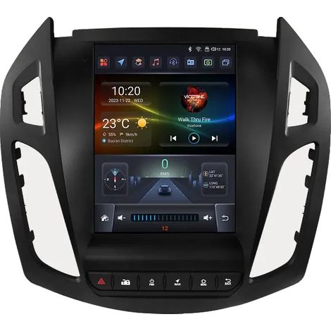 Reproductor multimedia para coche, pantalla táctil, compatibilidad con smartphones, compatible con Ford Transit Tourneo Connect 2013-2018, audio GPS para coche, cámara trasera S4 AIPro (1/2)