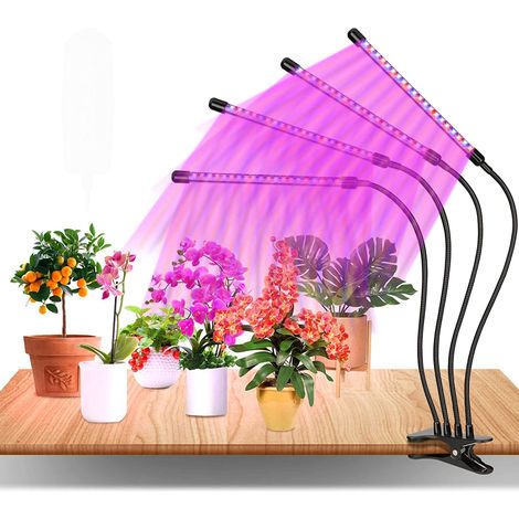 Lampe pour plantes LED Lumière de croissance des plantes,Lumière à clipser,Lumière de remplissage des plantes,4 têtes, programmable (1/5)