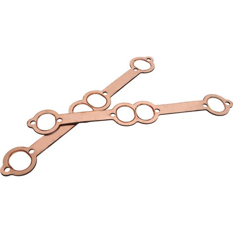 Joint collecteur échappement 2 pièces ovales cuivre pour moteur small block 327 305 350 383 (1/5)