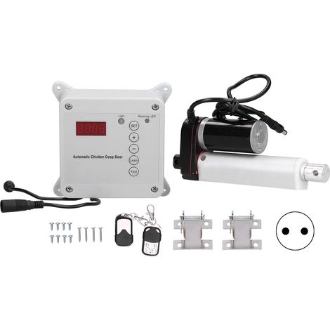 Automatischer Timer für Hühnerstalltüren, 30 W mit Lichtsensor, geeignet für Türen von 230 bis 1000 mm, 100–240 V Netzteil, europäischer Stecker (1/5)