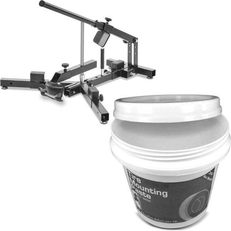 Set: Smontagomme moto / cambiatore di pneumatici 12-21" + Pasta di montaggio 3kg (1/5)