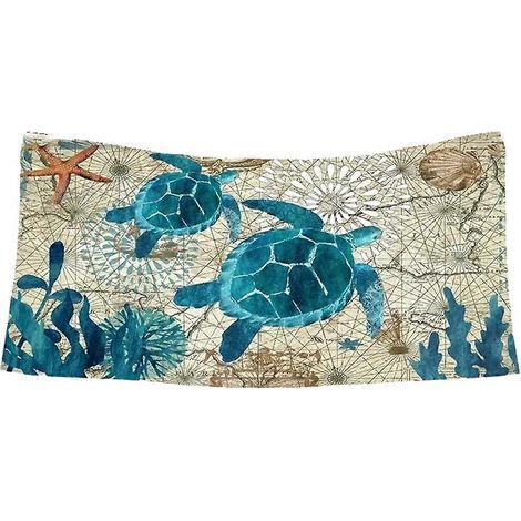 Convient pour Rapide Drying serviette de plage Sea Turtle motif doux et absorbant adapté pour salle de bain Pool