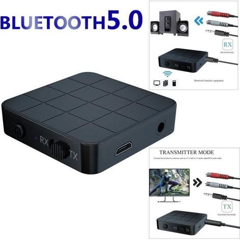 Récepteur-émetteur audio transmetteur Bluetooth 5.0, 2 en 1 RCA câble 3.5MM sans fil pour musique stéréo pour voiture TV MP3 PC (1/4)