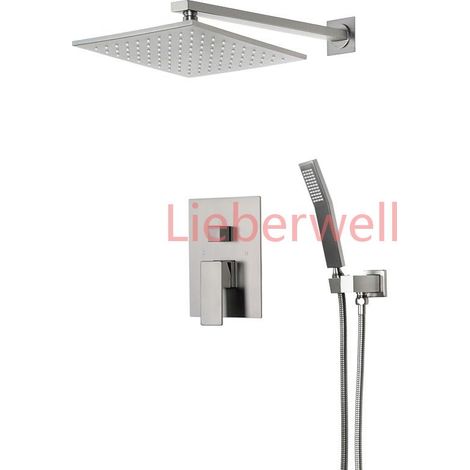 Système de Douche Thermostatique Chromé, Ensemble de Centre Commercial, Cascade, Pluie, Robinets de Baignoire (1/4)