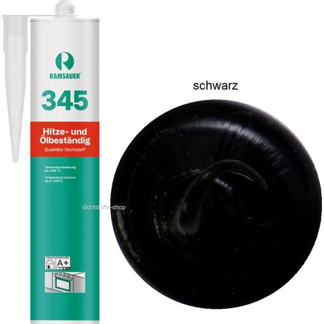 Ramsauer 345 Hitze-ÖL Beständig Silikon Fugen Dichtstoff 290ml Kartusche schwarz (1/4)