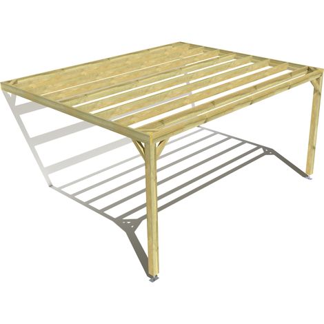 Pergola bois • 5m x 4m • adossée • sens largeur • livraison comprise (1/3)