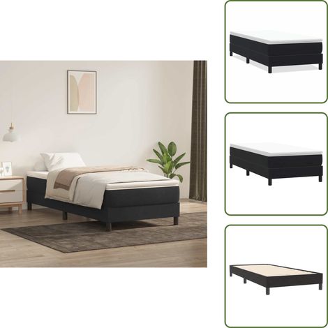 Sommier à lattes de lit sans matelas noir 90x220 cm velours - Sommier À Lattes De Lit - Sommiers À Lattes De Lit - Lit - Meuble De Chambre À Coucher (1/5)
