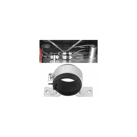 Support de pompe à carburant, Support de Montage de Pompe à Huile/carburant/essence de Voiture 50mm Support de Fixation de Filtre Unique en Alliage D'aluminium Noir(Argent)
