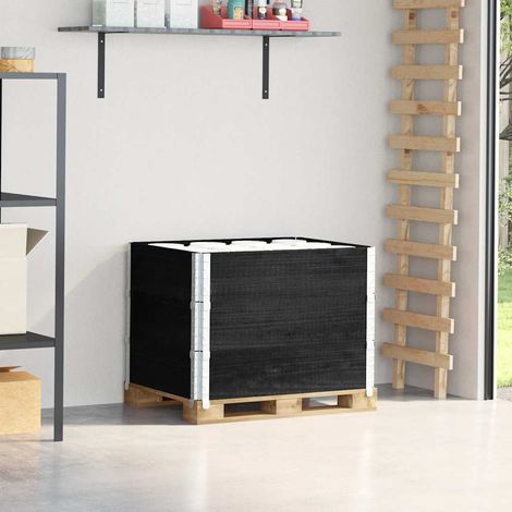Teenpull – Paletten-Aufsatzrahmen 3 Stk. Schwarz 80x60cm Massivholz Kiefer (1/5)