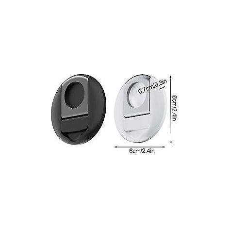 Support pour tablette ou téléphone portable compatible avec les ordinateurs portables et ordinateurs MagSafe - Anneau magnétique (blanc) (1/2)