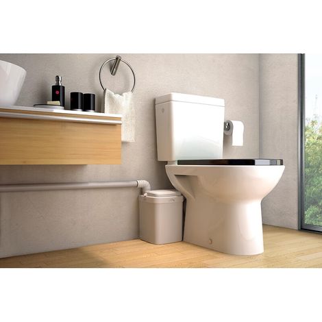 Watermatic – Broyeur adaptable mécanique 470W – Refoulement vertical 6m – Installation facile pour WC et lave-mains – Cuve blanche