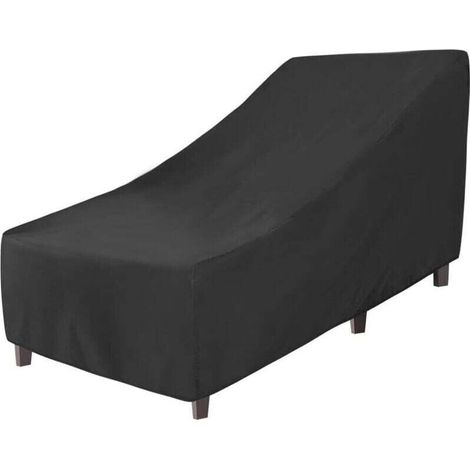 Housse de chaise longue de plage - Imperméable, coupe-vent et résistante aux UV - Noir - 200 x 70 x 40 x 75 cm (1/4)