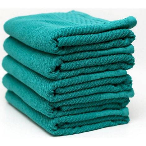 Bolero-Handtuch 50x90 cm, türkisfarbenes Frottee, 500 g/m², einfarbiger Jacquard mit Bordüre