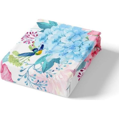 220x240cm,Colibri Parure Housse de Couette Oiseaux Tropicaux Parure de Lit,Colibri Fleurs Enfant Microfibre Floraison Iris Fleurs (1/4)
