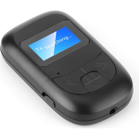 Adaptateur audio Bluetooth 5.0 avec émetteur-récepteur sans fil pour voiture, PC et haut-parleur (prise jack 3,5 mm) et écran LCD. (1/5)