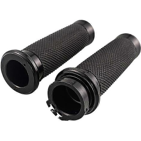 Poignées de guidon de moto de 25 mm (1 pouce) en caoutchouc, compatibles avec les modèles Touring, Road King, Bobber et Cafe Racer, couleur argent. WHBYV (1/4)