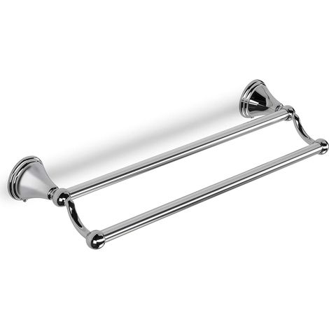 Croydex Double Chrome Towel Rail for Bathroom, Rack Storage - Westminster  (1/5)