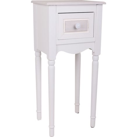 Mesita telefonera de madera blanca 33x26.5x72.5 (1/5)