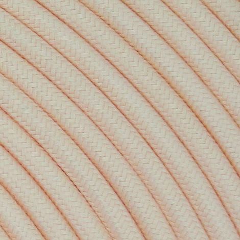 Fil Électrique Tissu Pêche Claire 2x0,75mm² - Câble Électrique Textile de Qualité