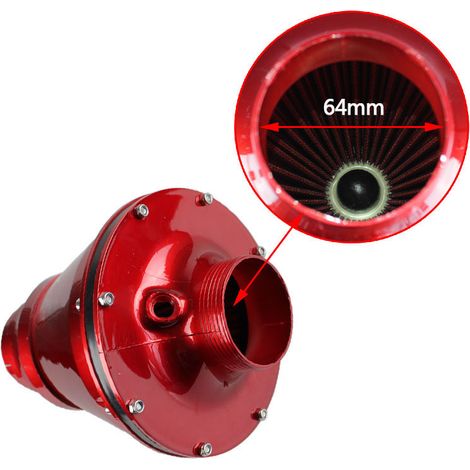 Filtro de aire de una sola pieza con fuelle de admisión en forma de hongo para automóviles y SUV, embellecedor de filtro de admisión de aire frío de 3 pulgadas/76 mm (1/5)