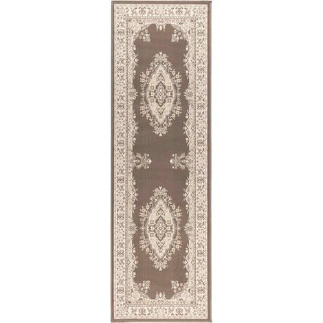 Runner Rug FLORNES Woven Taupe 67 x 150 cm PP 7 mm vidaXL (1/4)