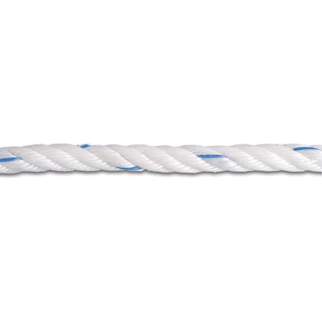 Bobine de Corde en Polypropylène Torsadée 612 kg Ø 6 mm x 300 m Blanc/Bleu