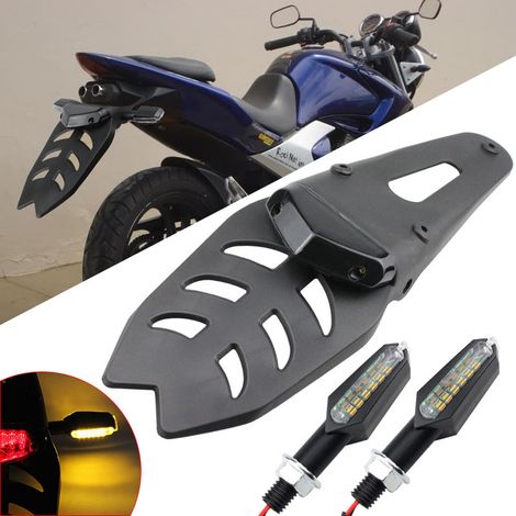 Retro-Umbau des Motorradkotflügel-Rücklichts, durchbrochenes LED-Bremsrücklicht mit Blinkern für Geländefahrzeuge (1/5)