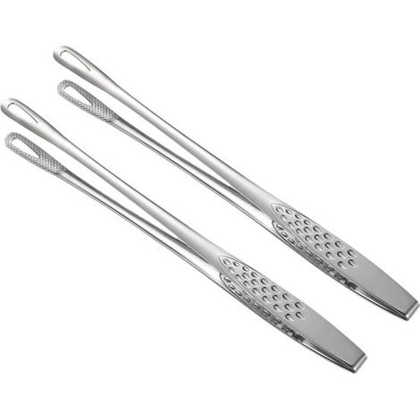 Pinzas alimentos acero inoxidable, pinzas barbacoa hueco asar parrilla segura, clips multifuncionales picnic, hechas material duradero ligero (1/5)