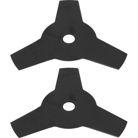 2 lames de coupe-bordures de 23 cm (9 pouces) à 3 dents en acier au manganèse pour débroussailleuse et tondeuse à gazon. (1/5)